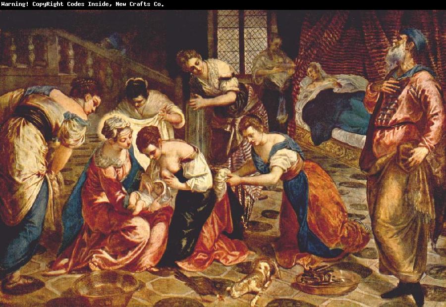 TINTORETTO, Jacopo The Birth of St. John the Baptist wr